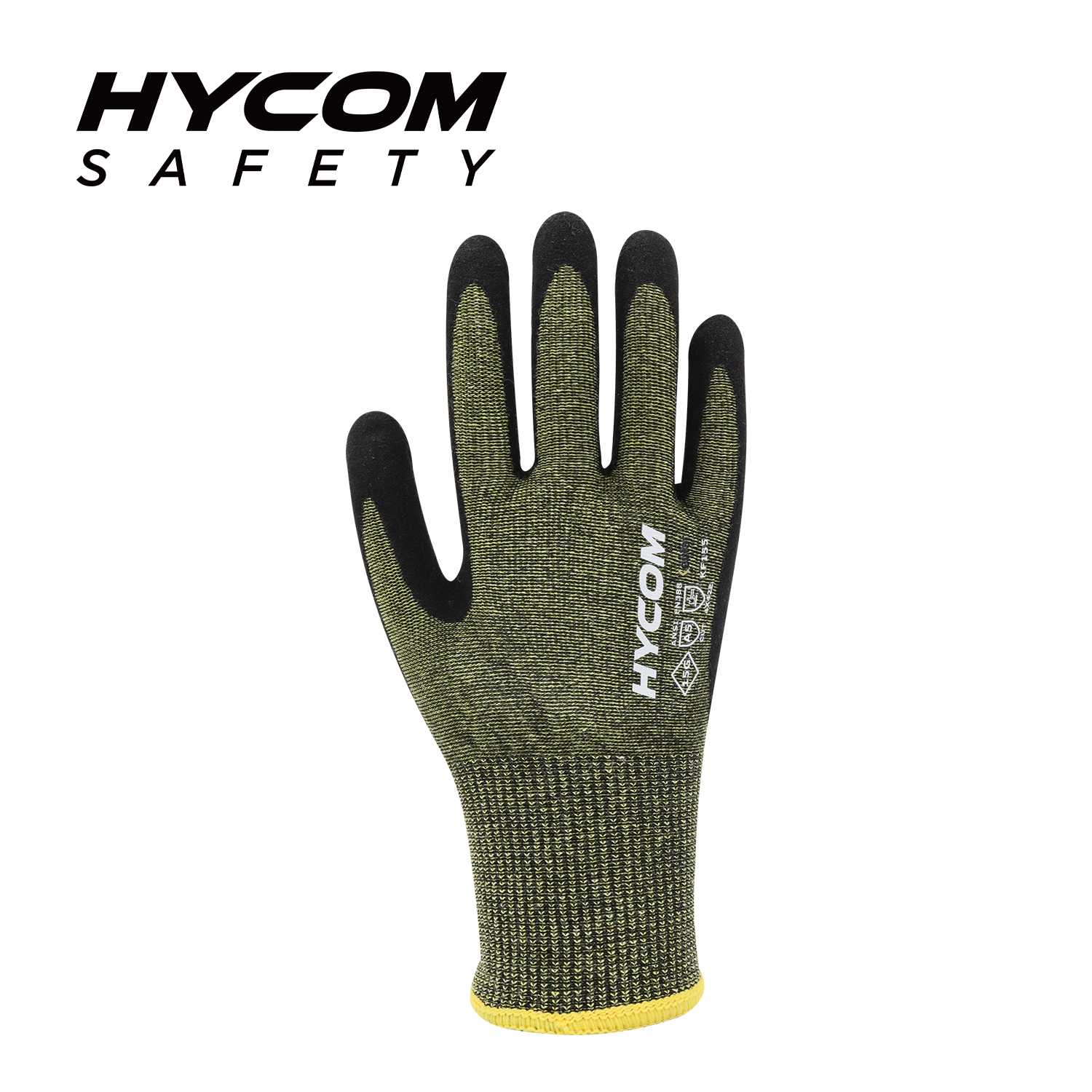 Hycom G Ansi Para Aramid Cut Resistant Glove With Palm Sandy