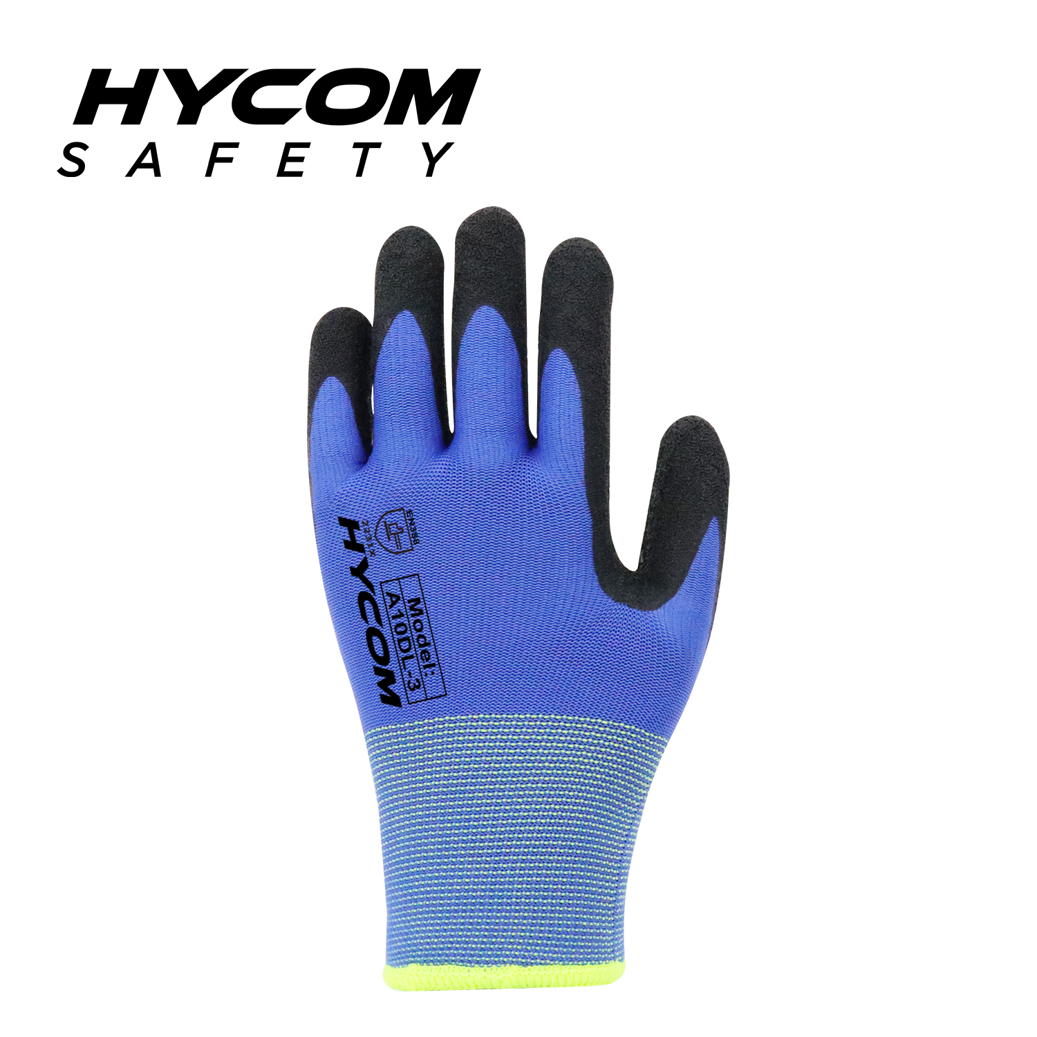 HYCOM Polyester/acrylic Fleece Thermal Glove with Palm Crinkle Latex Coating Super Grip Work Gloves