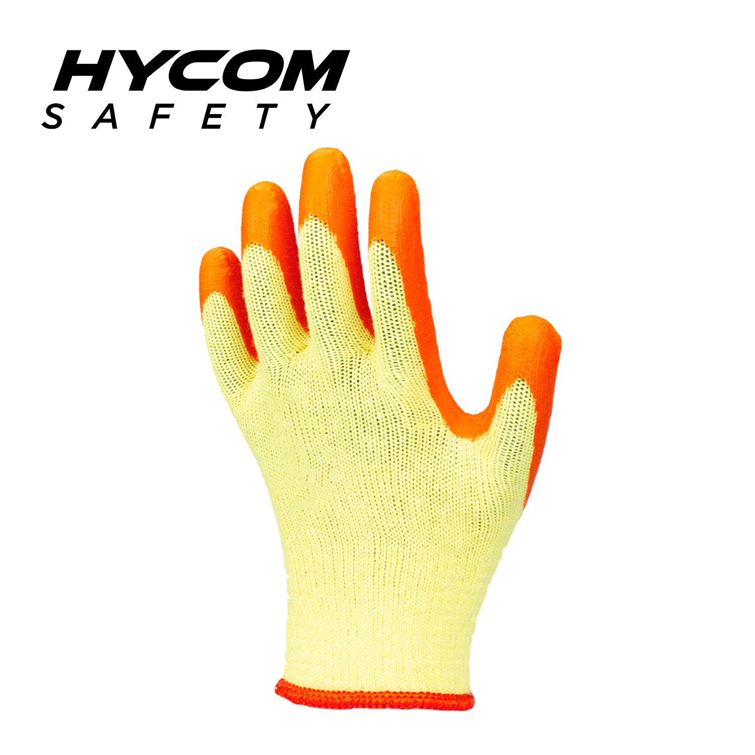 HYCOM 10G Cotton/polyester Work Glove with Palm Crinkle Latex Coating Super Grip General Purpose Glove