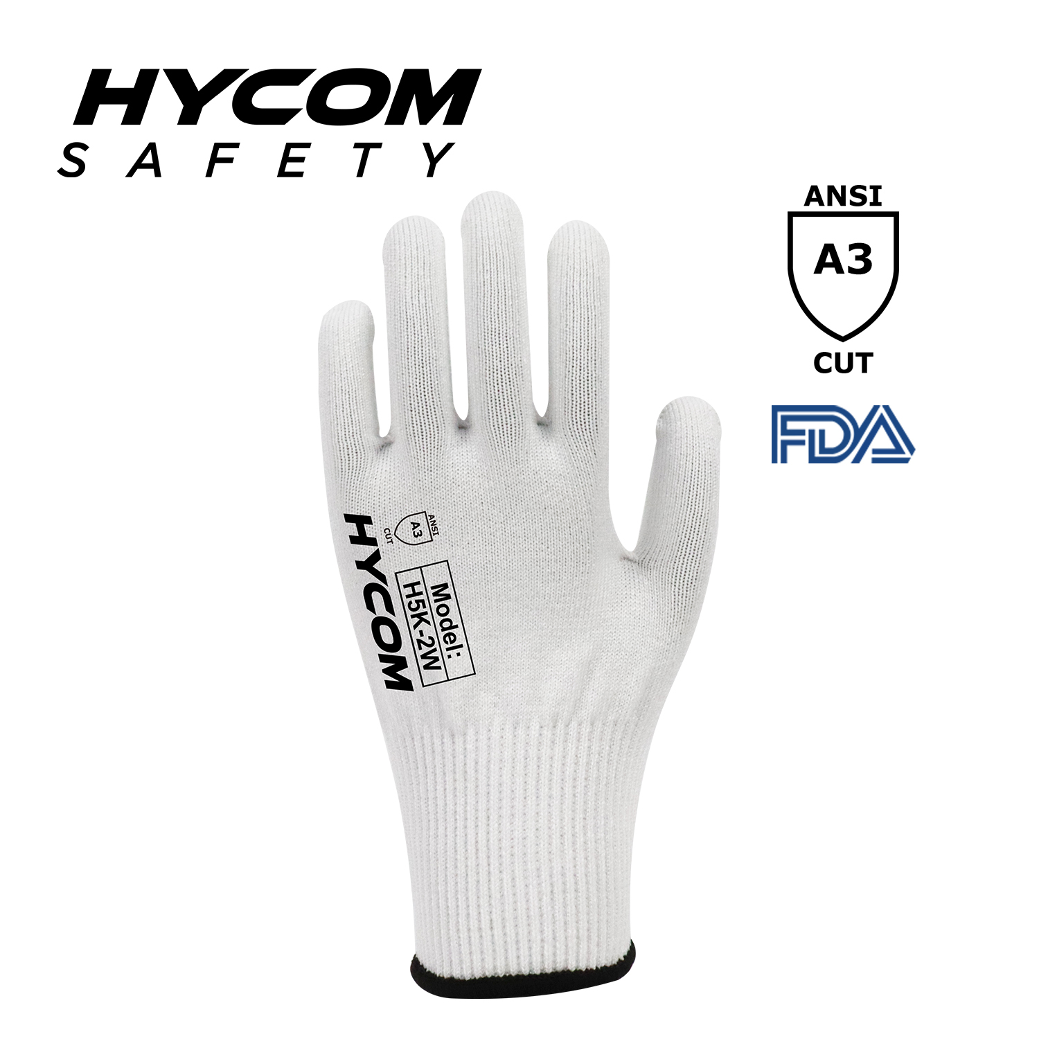 HYCOM 13G Level 5 Cut Resistant Glove FDA Food Contact Directly PPE gloves