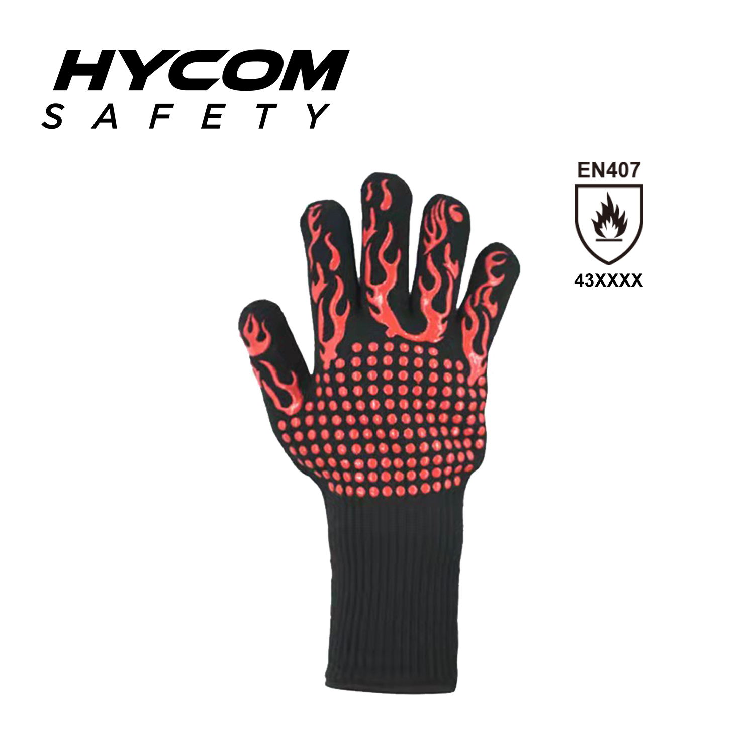 HYCOM Aramid Barbecue Knitted Glove with 350°C/660°F Contact Temperature Food Grade Safety Gloves