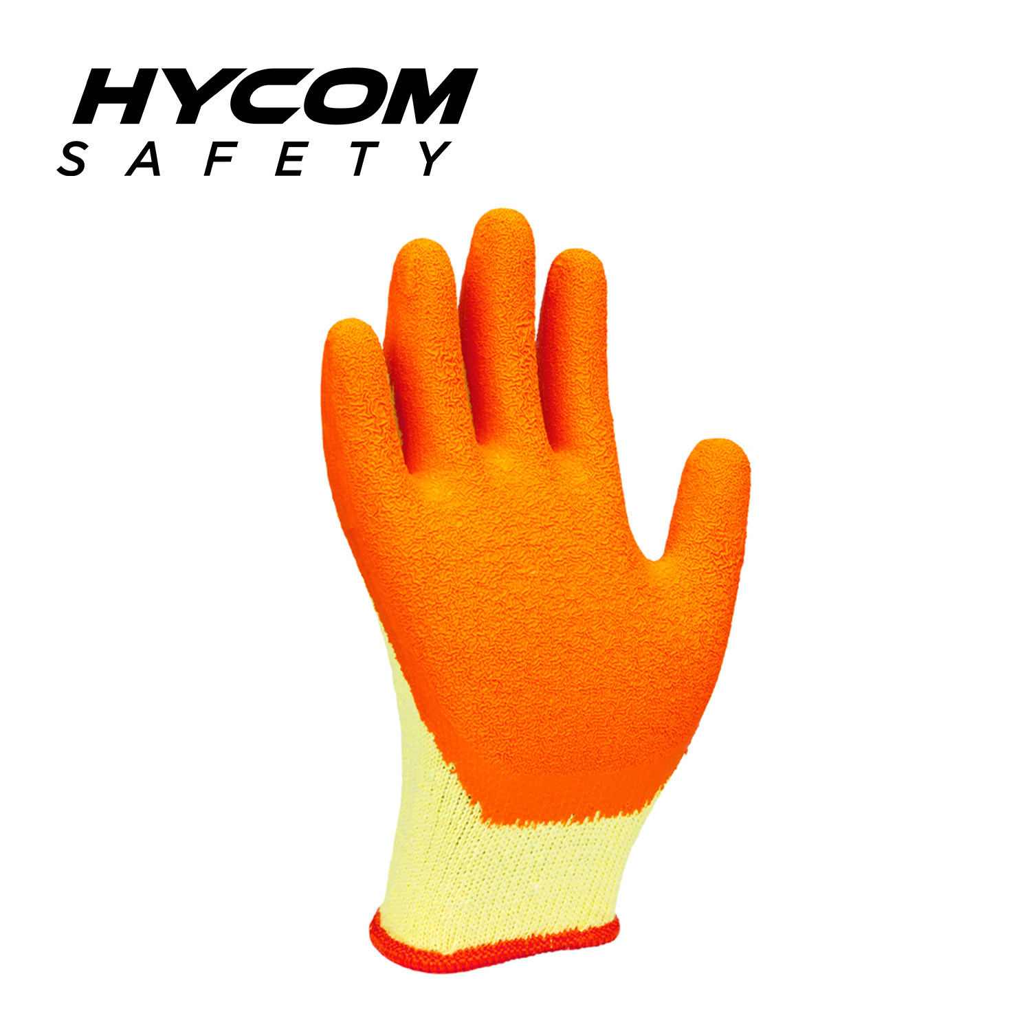 HYCOM 10G Cotton/polyester Work Glove with Palm Crinkle Latex Coating Super Grip General Purpose Glove