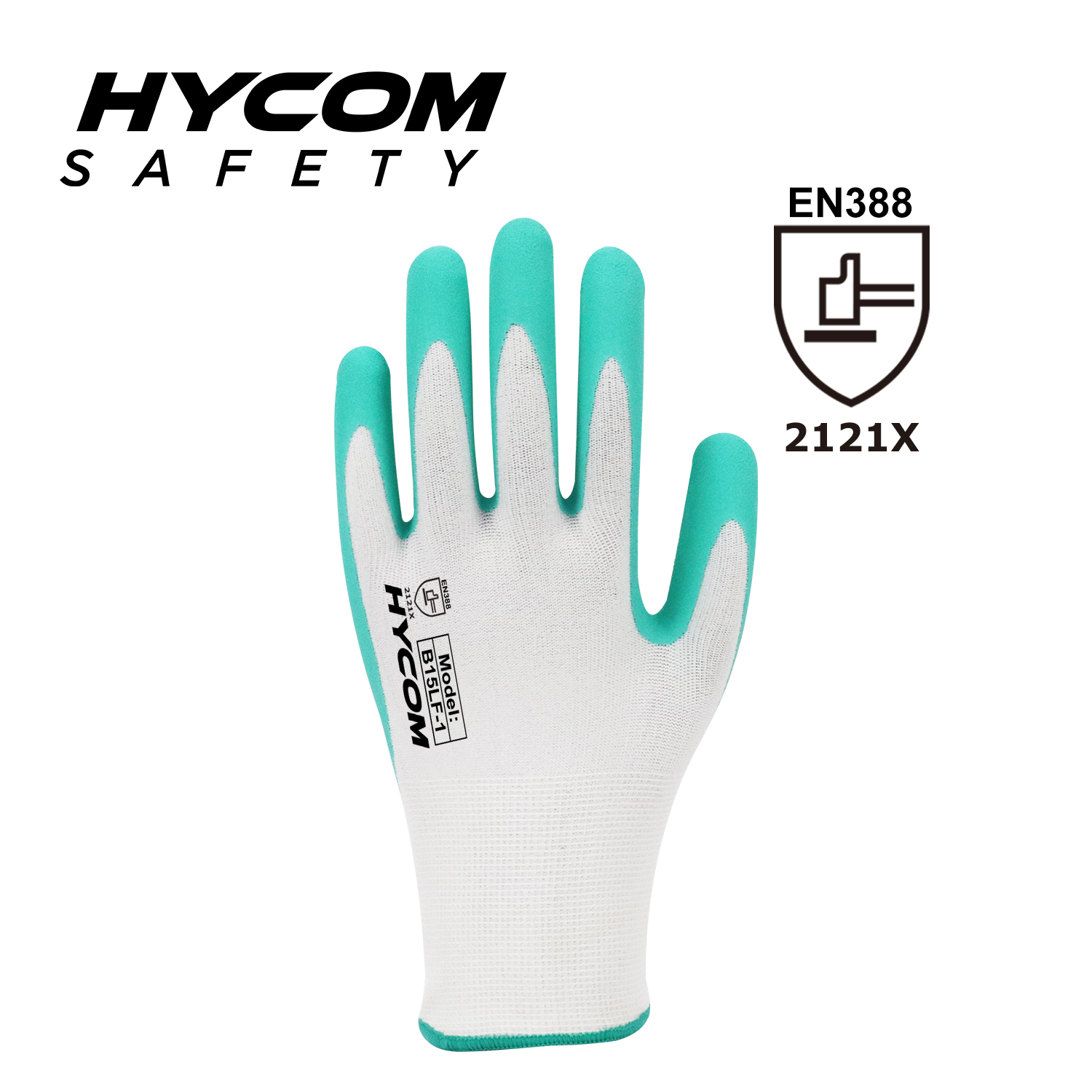 HYCOM 15G Bamboo Fiber Glove with Palm Foam Latex Coating Super Comfortable Safety Gloves