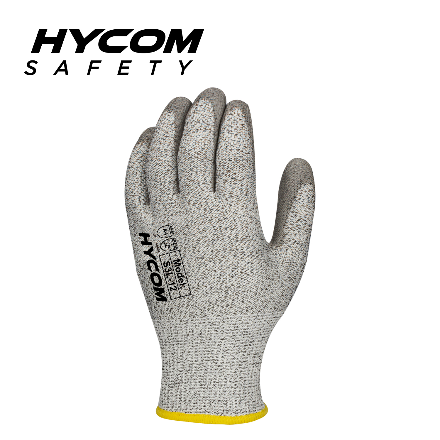 HYCOM 13G Level 5 ANSI 3 Cut Resistant Glove with Palm Polyurethane Coating Work Gloves