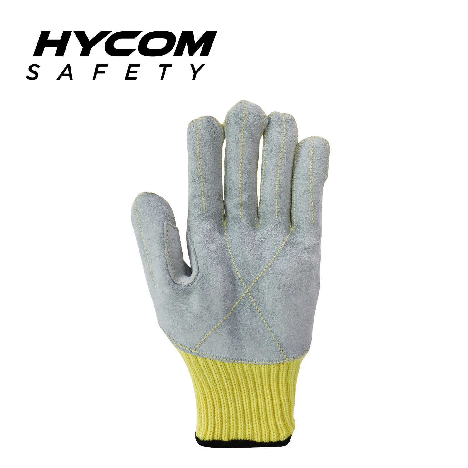 HYCOM 7G ANSI 2 Cut level 3 Aramid Cut Resistant Gloves with 100% cowhide leather palm
