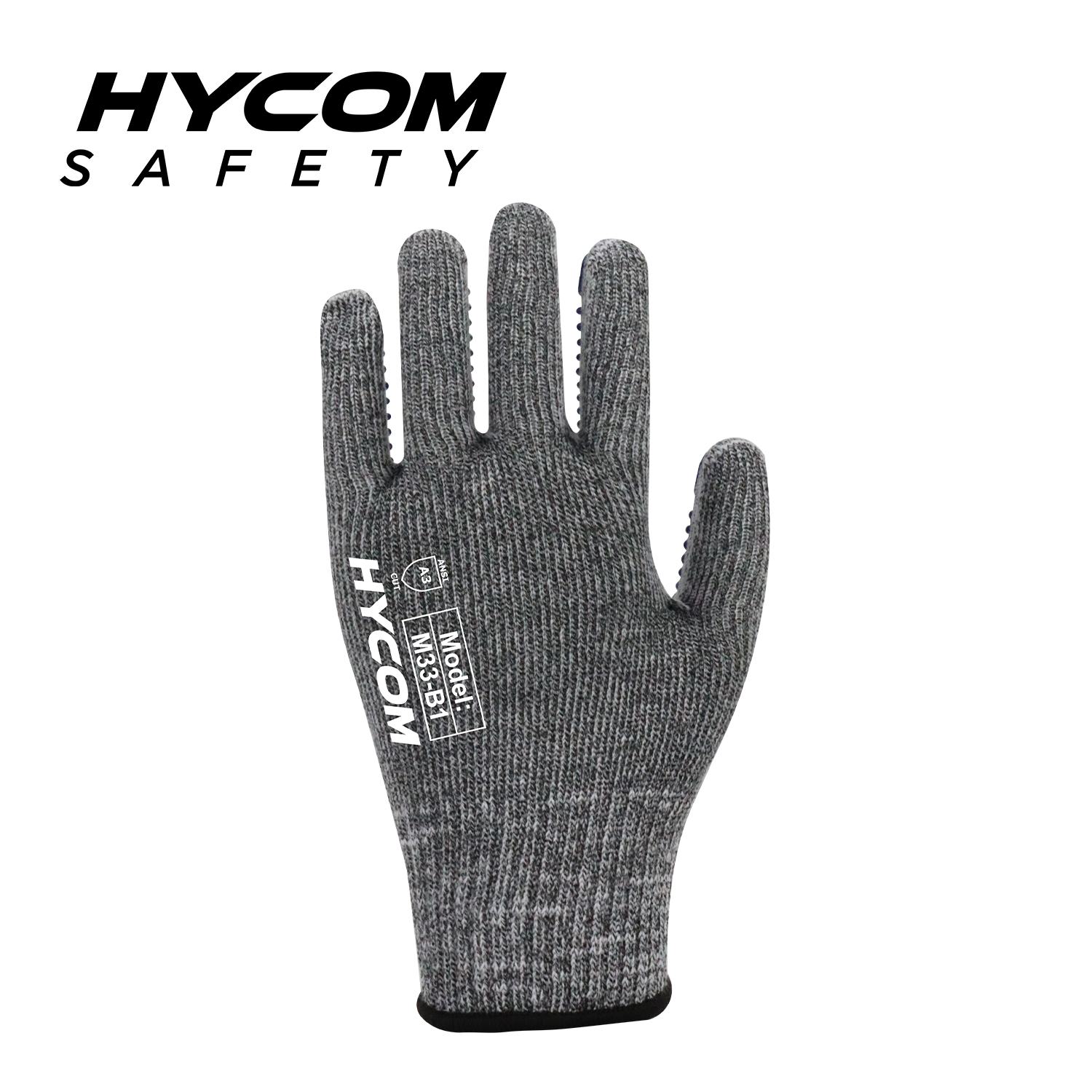 HYCOM 10G ANSI 3 cut resistant glove with palm PVC dots