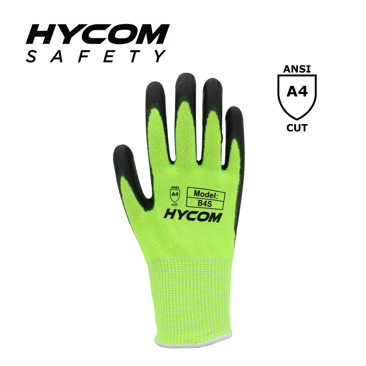 HYCOM Breath-cut 15G ANSI 4 Cut Resistant Glove with Palm Polyurethane Coating