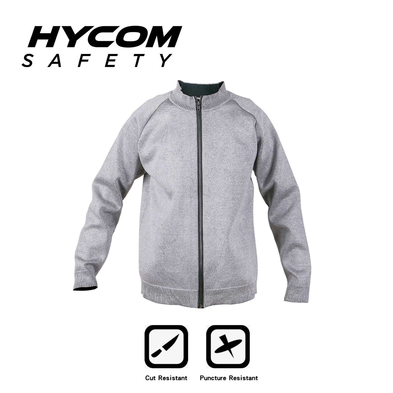 HYCOM ANSI 5 Cut Resistant Zipper Jacket with Breathable Pique And Thumb Hole PPE Clothing