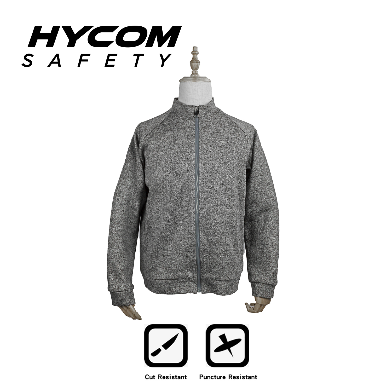 HYCOM ANSI 4 Level 5 cut resistant glass fiber zipper jacket with comfortable linner PPE clothing