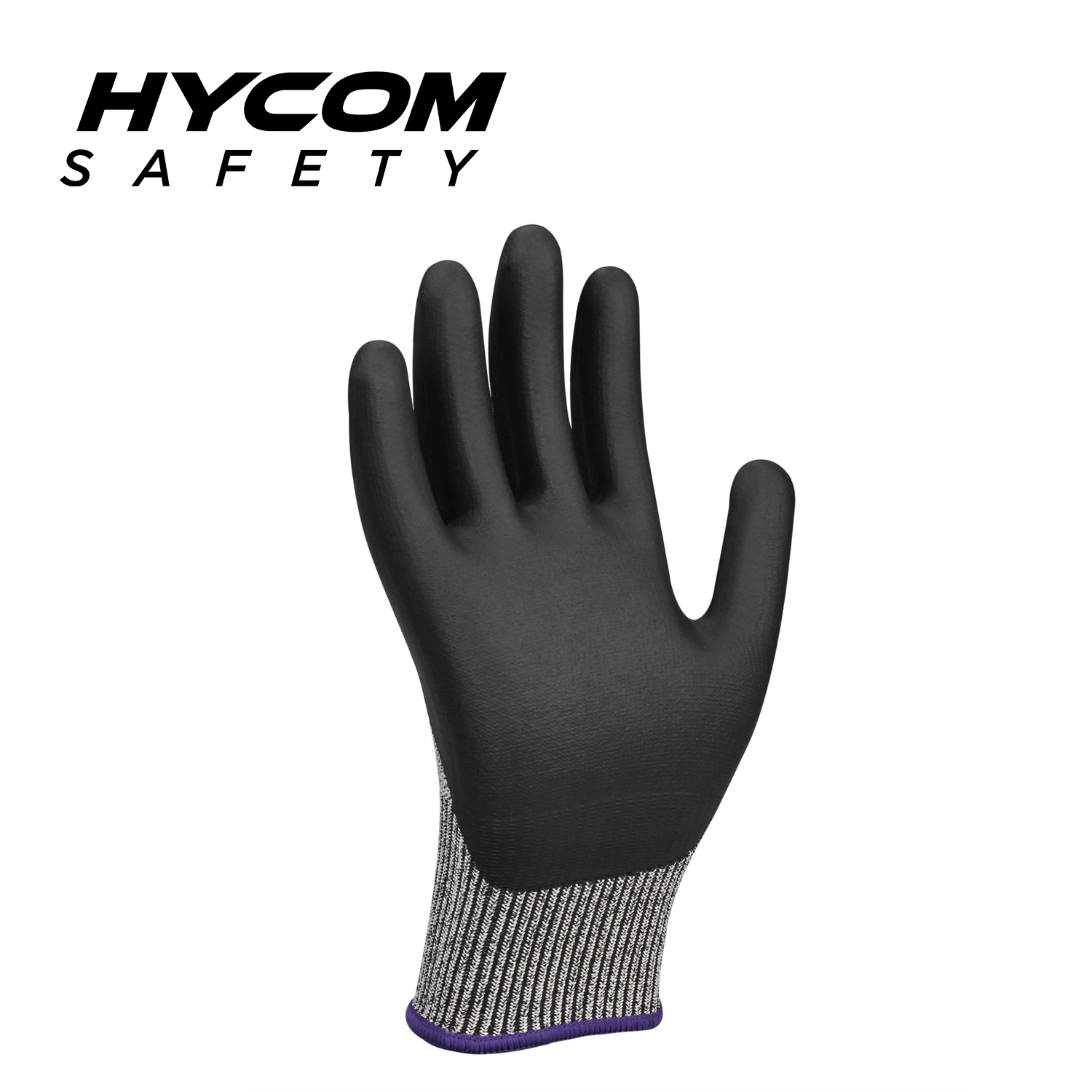 HYCOM 13G ANSI 2 No Steel No Glass Cut Resistant Glove with Palm Foam Nitrile Coating Work Gloves