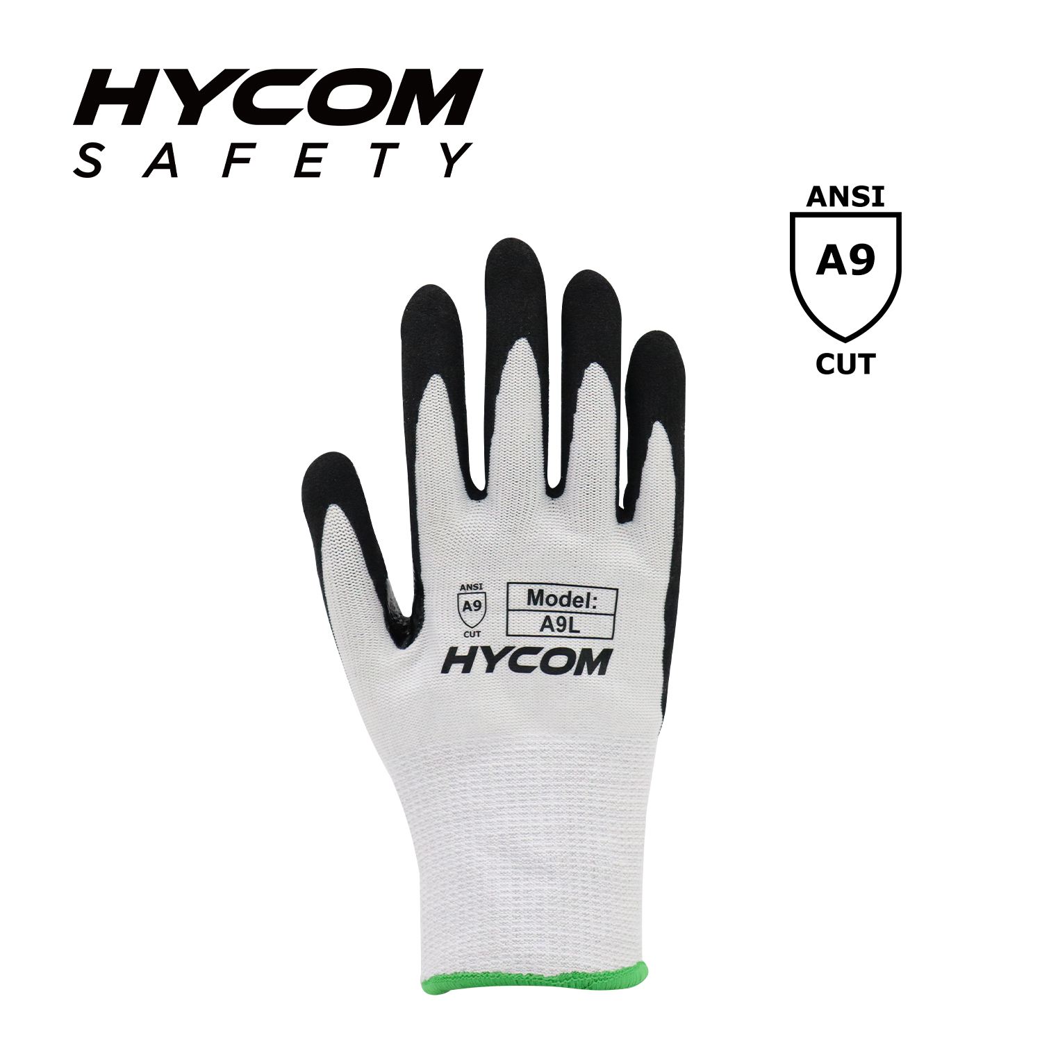 HYCOM 13G ANSI 9 Cut Resistant Glove with Palm Nitrile Coating PPE Gloves
