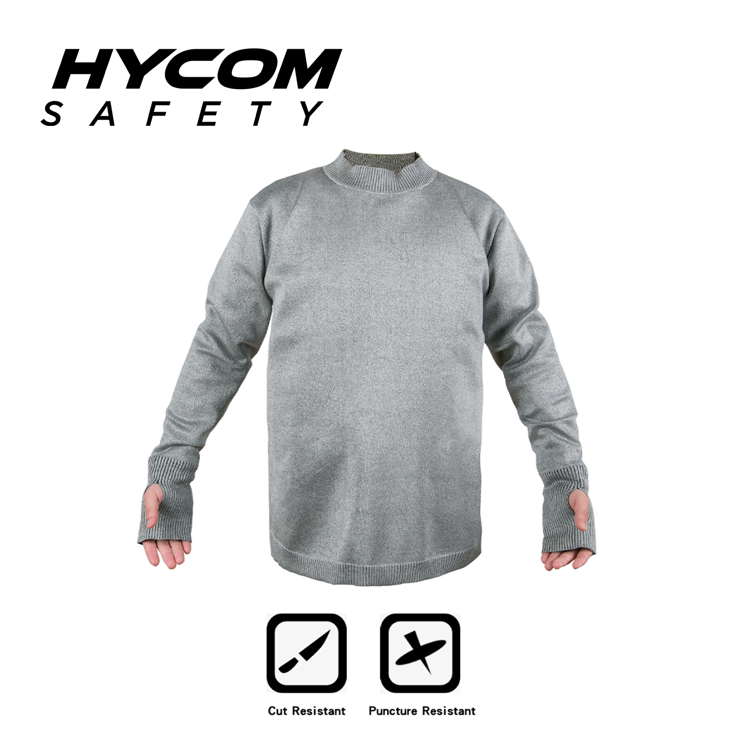 HYCOM ANSI 5 Cut Resistant Pullover Cloting with Breathable Pique And Thumb Hole PPE Clothing