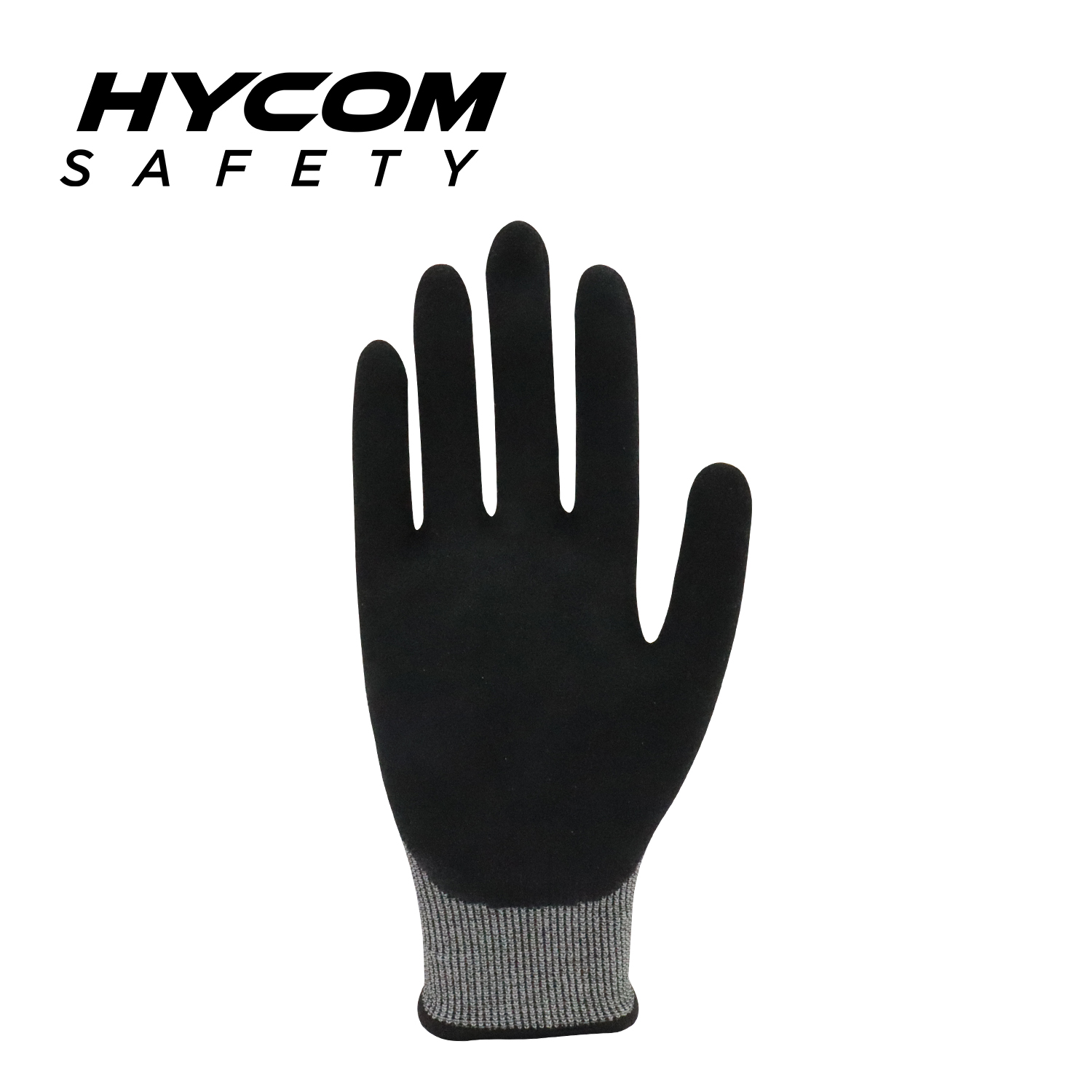 HYCOM 18G ANSI 9 Cut Resistant Glove with Palm HT Sandy Nitrile Coating Super Thinner PPE Gloves