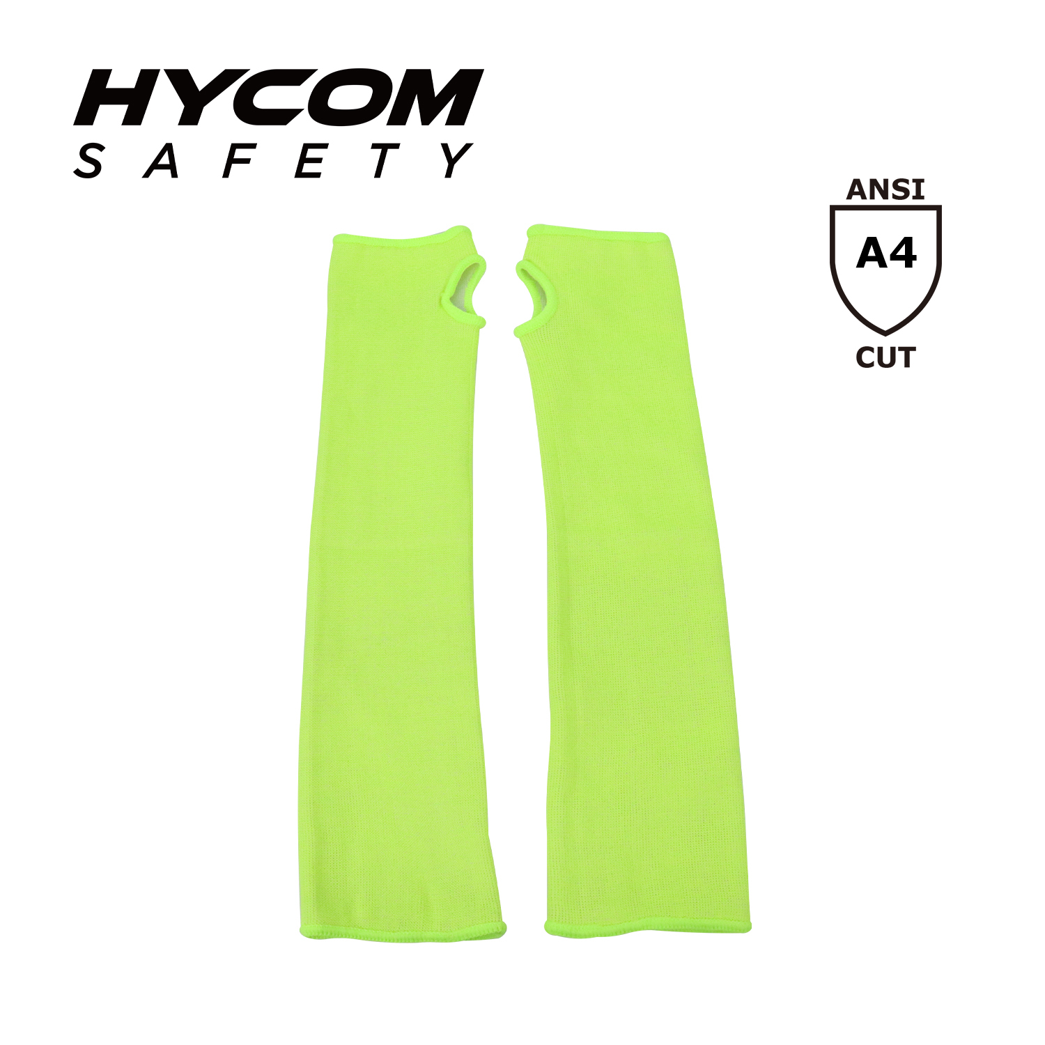 HYCOM Cut Level 4 Green Cut Resistant Arm Cover Sleeve with Thumb Slot For Work Safety