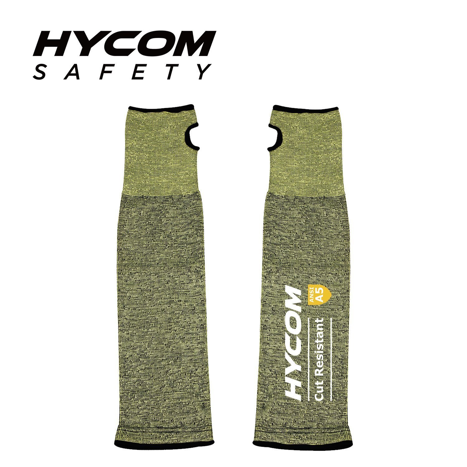 HYCOM Aramid 14 Cut Level 5 Industry Safety Cut Resistant Arm Sleeve with Thumb Slot 